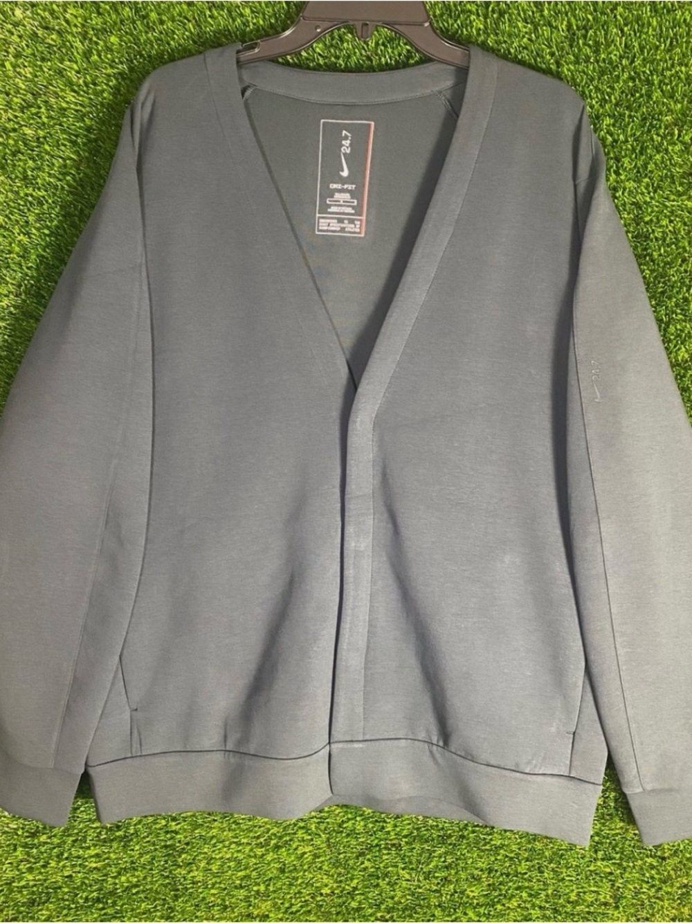 Nike 24.7 ImpossiblySoft Dri-FIT Cardigan Seaweed Green XL Tall NWT